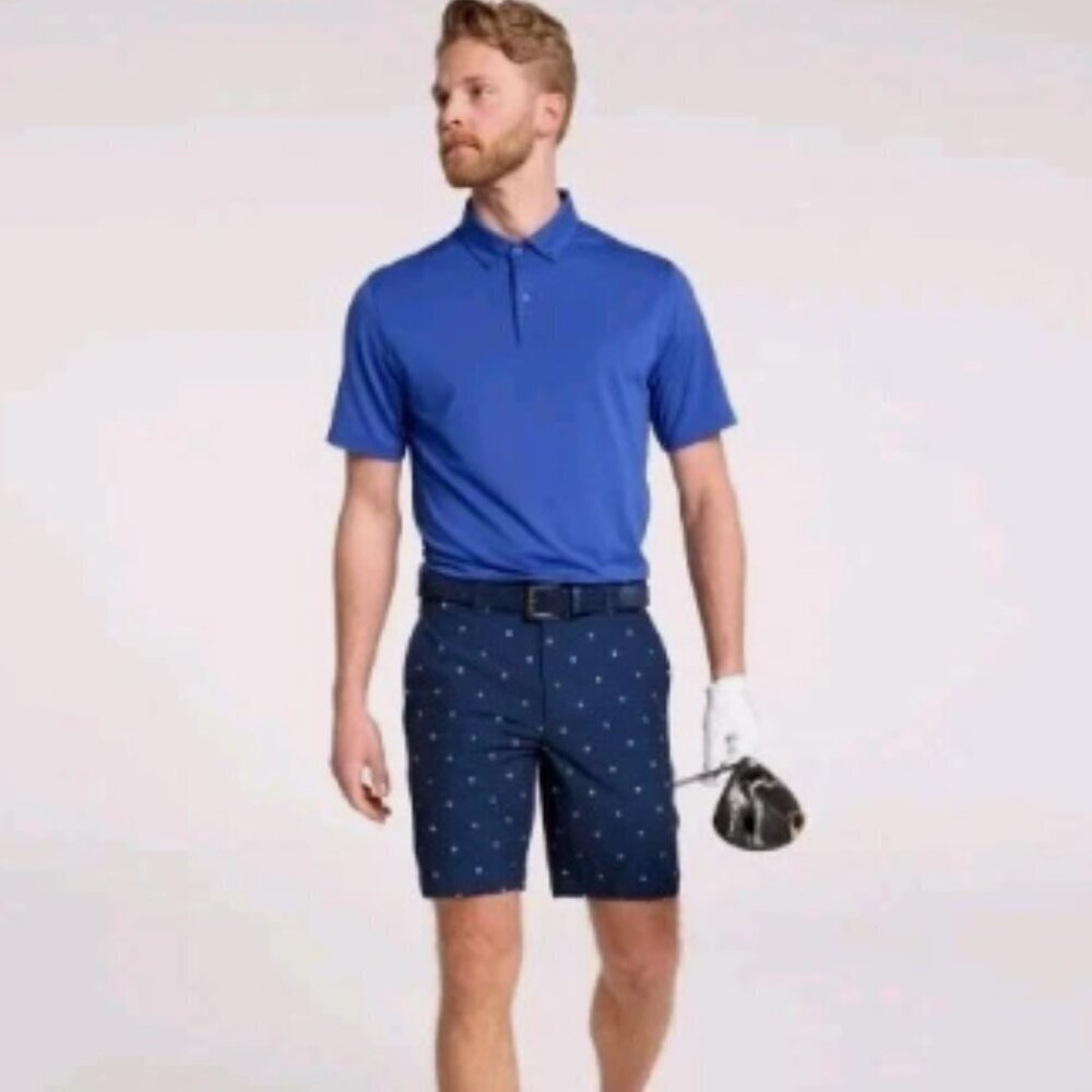 Walter Hagen P11 Clubhouse Navy Sailing Geo 9"inseam Golf Short Mens